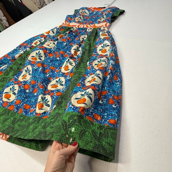 Hunter Bell April Dress orange green cotton size 8 - Picture 7 of 8